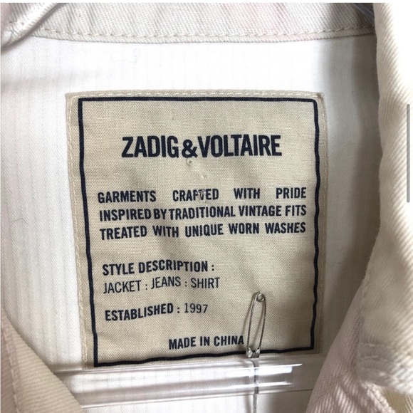 Zadig & Voltaire | NWT Kimo Neutral Camoflauge Jacket Neige Small - Picture 3 of 12